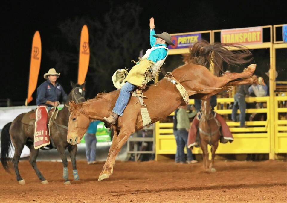 Ben Hall is favourite to win the bareback bronc ride. Picture: Barry Richards 