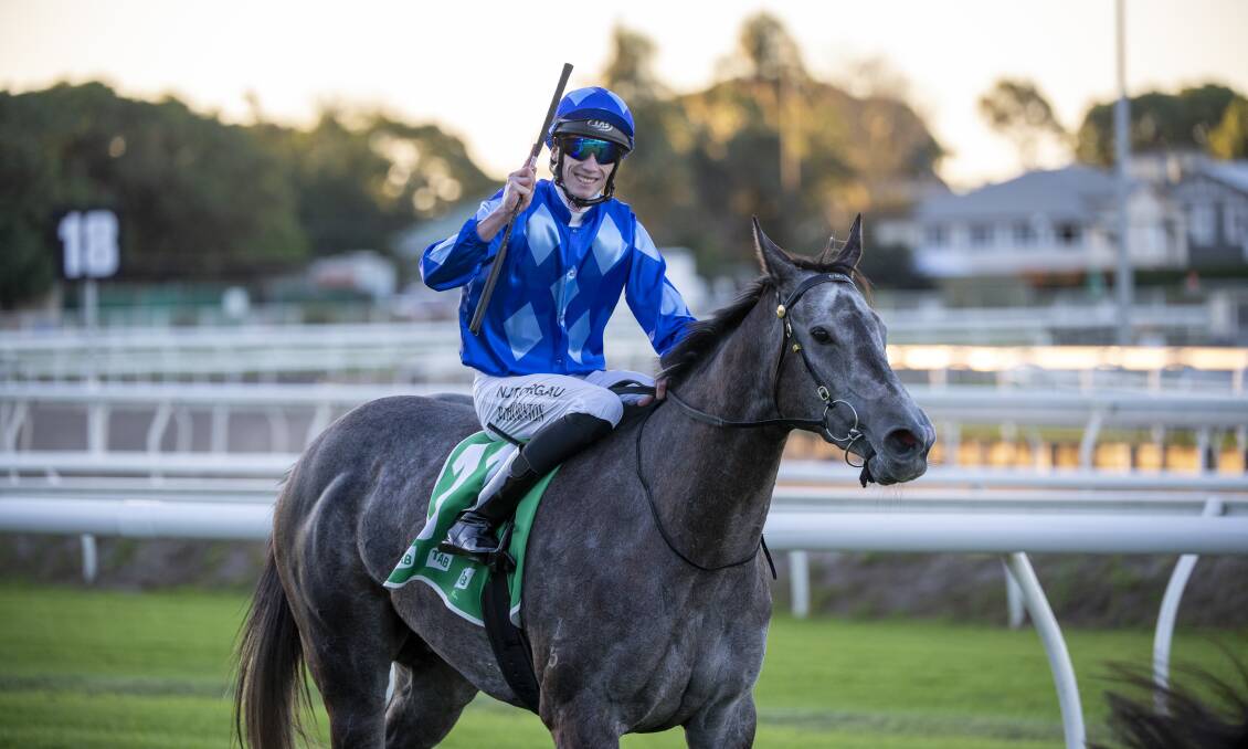 Four-year-old mare Jami Lady ridden by Boris Thornton became the 12th stakes winner for her sire Spirit Of Boom when she won the Listed Bright Shadow Quality at Eagle Farm. Picture: Racing Queensland.
