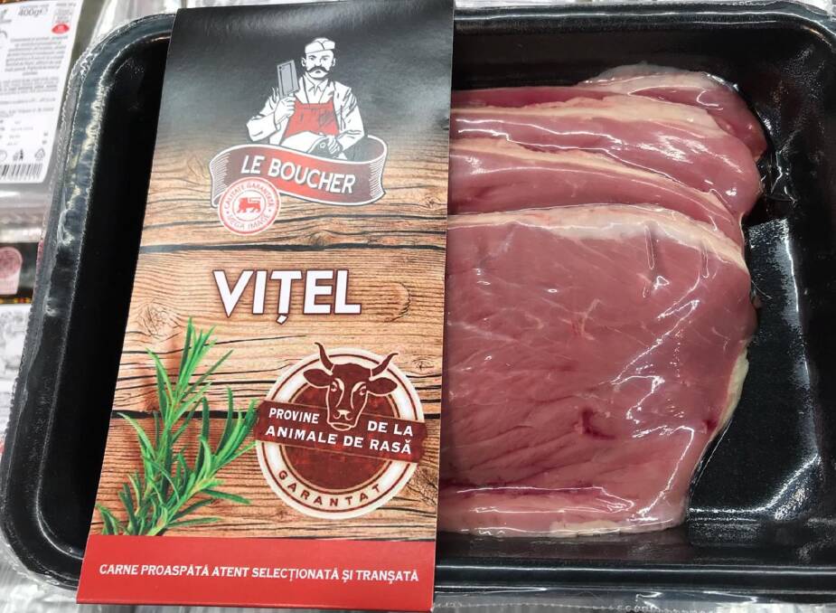 SMALL SELECTION: Milk-fed veal was prominent in Romanian supermarkets. Packaging was a mix of vacuum-skin and modified atmosphere trays and overall quality and presentation appeared to be very good.