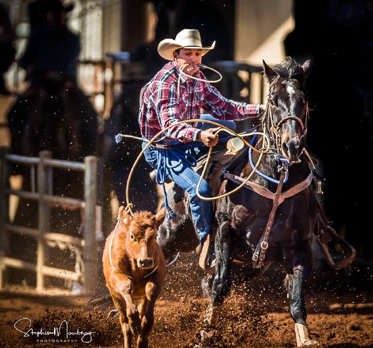 Lee Kimber won the steer wrestling at The K Ranch Christmas Rodeo in November. Picture: Stephen Mowbray 