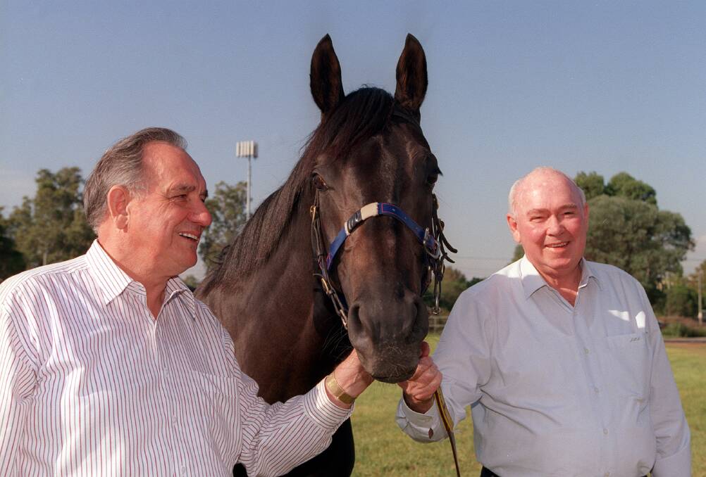 Octagonal at Warwick Farm with owners Bob and Jack Ingham.