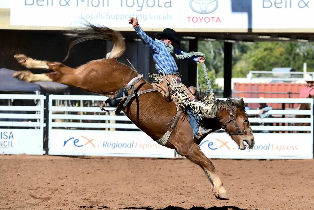 LOOKING GOOD: Tooma, NSW, saddle bronc rider Brad Pierce will go into the finals as one of the favourites after convincing pro tour wins. Picture: Dave Ethell