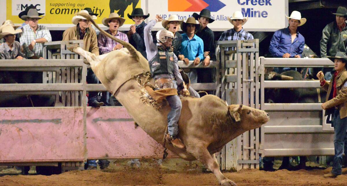 Lawson Nobbs will be the form cowboy for the bull ride at Biloela. Picture - Kenyon Sports Photography