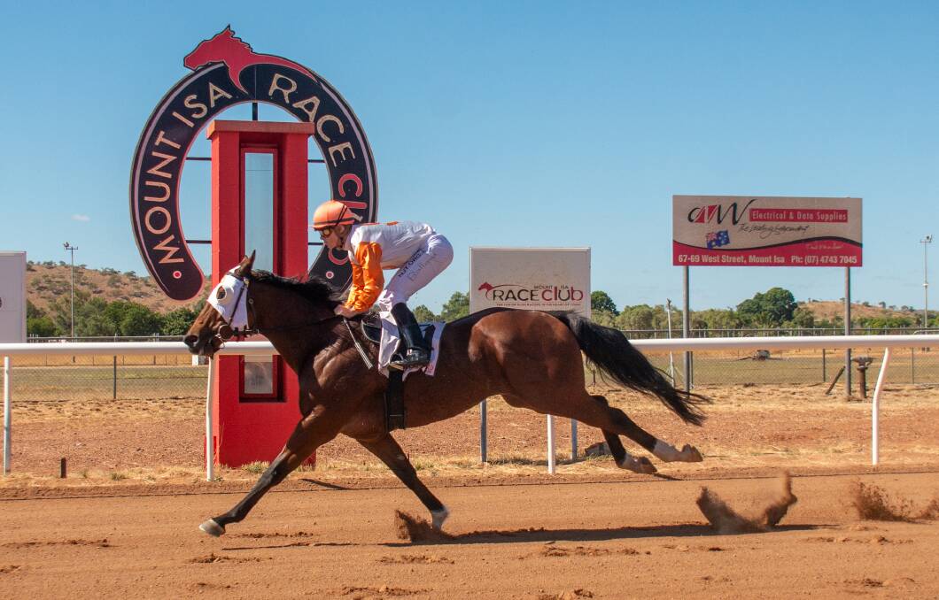 North-west Queensland sprinter Tango Rain ridden by Dan Ballard has now won five races in succession at Mount Isa since April 11. Picture: Jason Hoopert photography.com