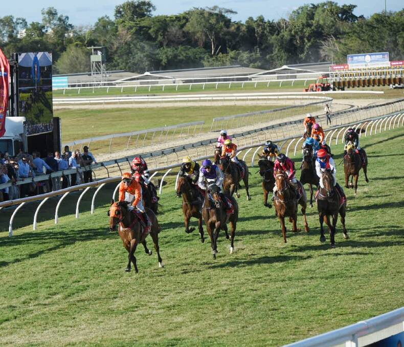 Multifacets runs to the lead and ultimate victory in the Cairns Amateur Cup. Picture courtesy of Cairns Amateurs.  
