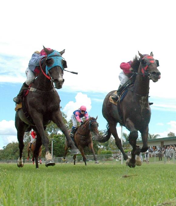 Racing to the finish at Goondiwindi. The Goondiwindi Race Club is one of 15 race venues participating in the 1 for the Bush initiative where Racing Queensland will donate $1000 every time the number one runner is victorious across the states three racing codes this weekend.