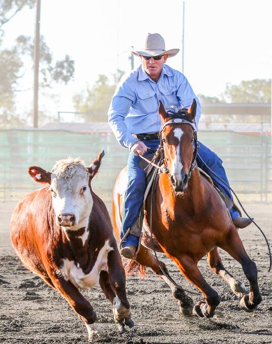 WINNER: Wally Rea riding Annie to win the Condamine Bell Open draft. Picture: Sue Waldron Photos