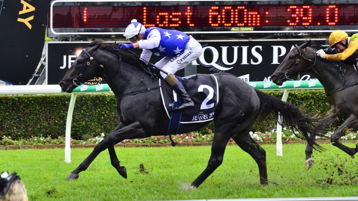 The Odyssey ridden by James Orman wins the 2019 QTIS 2YO Jewel at the Gold Coast prior to the QTIS yearling sale. More than 400 lots are catalogued for this years sale on March 16 and 17 following the $1.6 million Jewel Raceday at the Gold Coast Turf Club on March 14. Picture: Racing Queensland