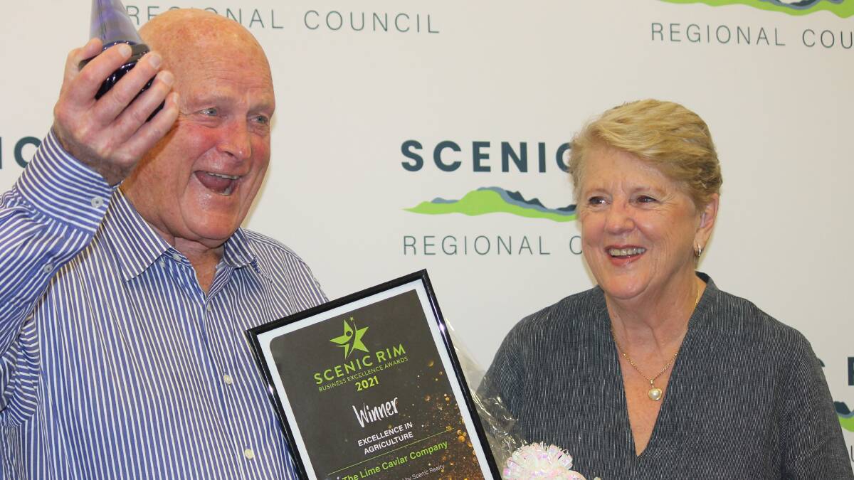 The Lime Caviar Company's Ian and Margie Douglas claimed gongs for Excellence in Agriculture and Regional Prosperity at last year's Scenic Rim Business Excellence Awards. Picture by Larraine Sathicq
