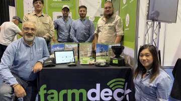 HERE TO HELP: The team promoting the Farmdeck farm management tool at Agsmart this year included Shervin Fathina, Gilbert Delgado, Ben Morgan, Luca Palermo, Joel Simmons and Santana Pham. Photo: Denis Howard 