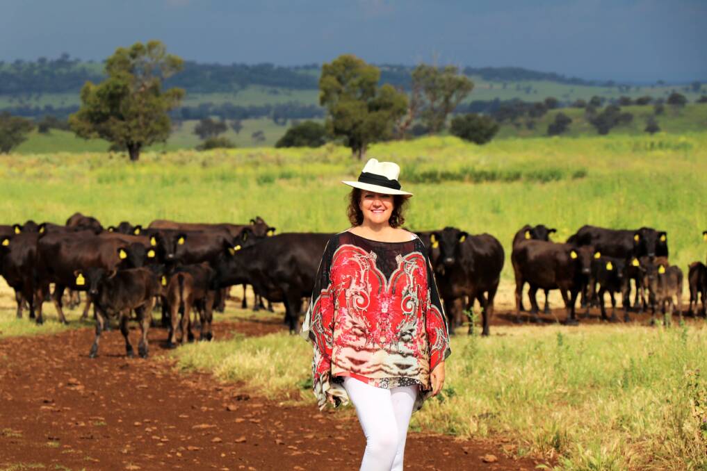 EXPORT BUSINESS: Gina Rinehart at one of the Hancock Wagyu properties, which now includes Warrabah Station, between Manilla and Kingstown.