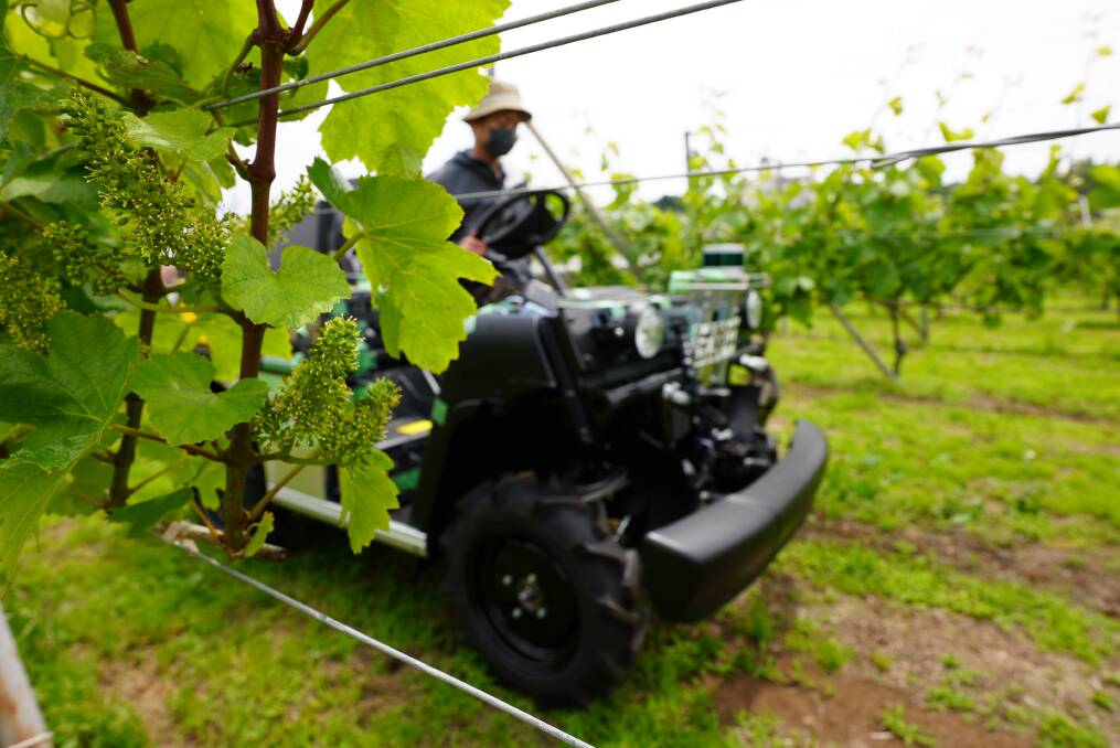 VINEYARD VEHICLE: This is a prototype of an unmanned vehicle (the picture was taken in Japan and the driver is for security reasons) which will be trialled in some of Treasury Wine Estates' Australian wineries later this year. 