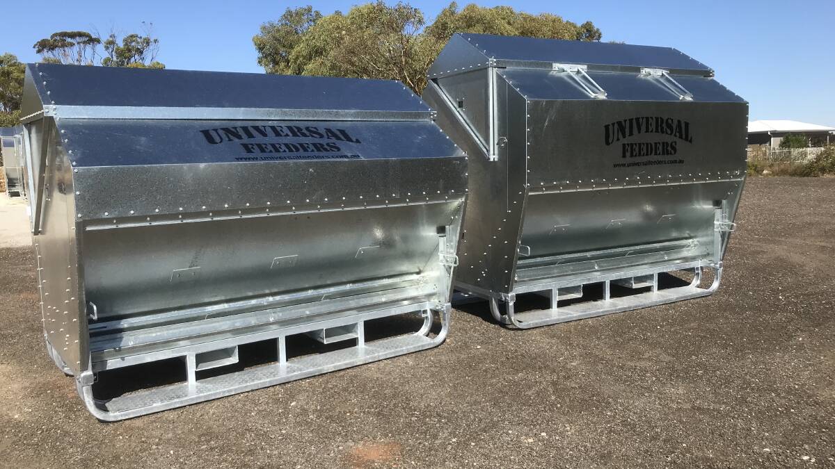 BUILT TOUGH: Universal feeders can be towed empty from paddock to paddock or moved by forklift even if they contain grain. 