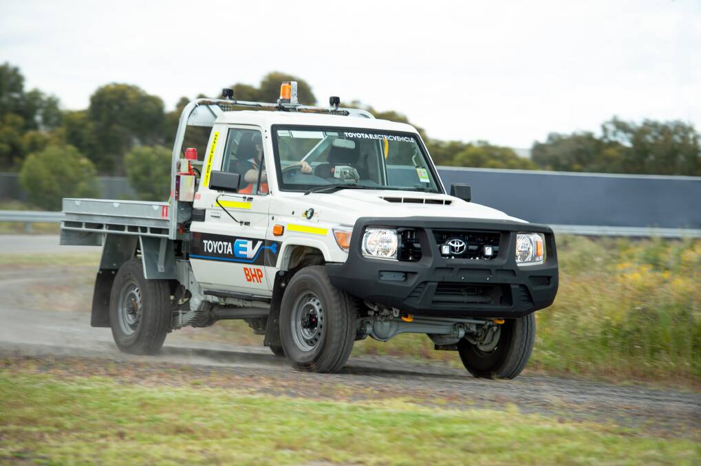 FULLY ELECTRIC: Toyota Australia has converted a LandCruiser ute to full electric power for a trial in a WA underground mine. 