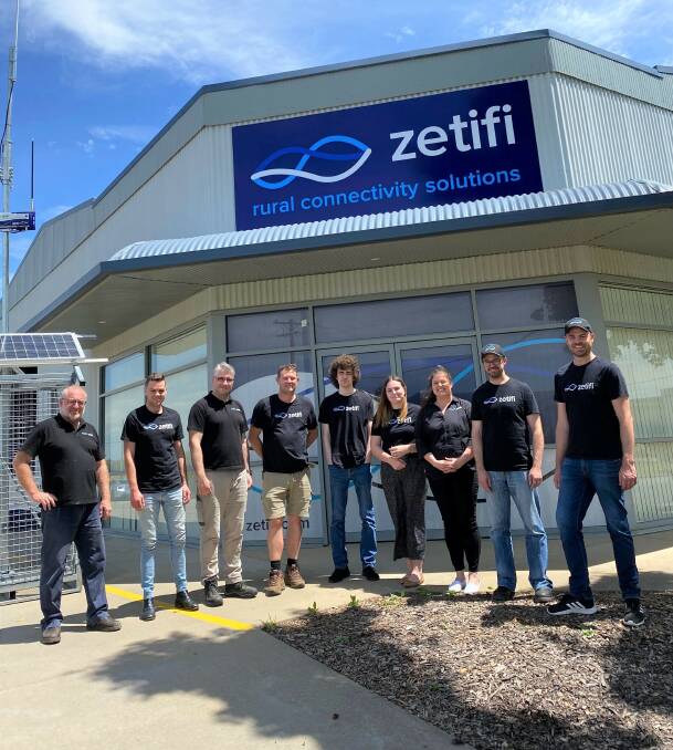 WINNING TEAM: The Zetifi team outside their Wagga Wagga headquarters with company founder Dan Wilson on the far right. 