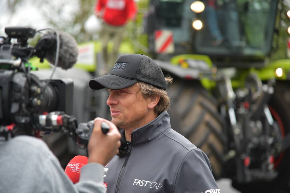 IMPRESSED: Professional race car driver Christian Menzel was impressed with the speed of the Claas Xerion tractor. 