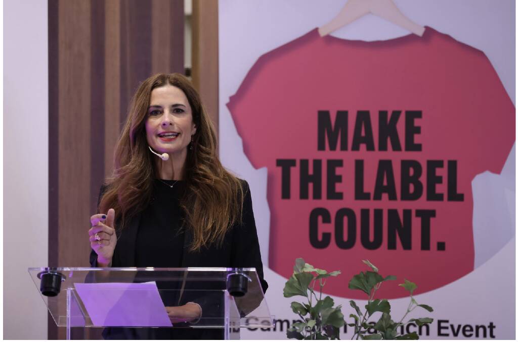 Key-note speaker at the recent 'Make the Label Count' campaign launch, Livia Firth, co-founder and Creative Director of Eco-Age.