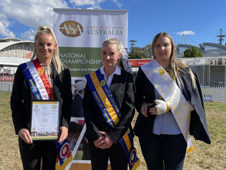 Young dairy cattle judges for 2021: Zoe Hayes, Vic, Brittany Legge, NSW and Bridget Liebelt, SA.