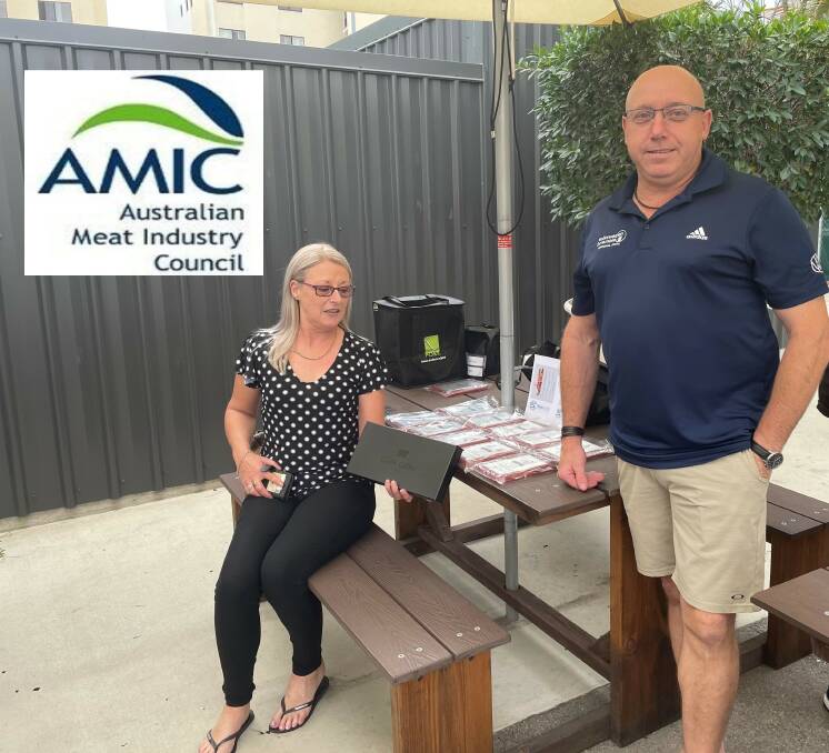 Karen Rix from Whitsunday-based MBW on the Barbie and Don Cameron from MBW Wholesale and Bulk with their combined 10 winning awards across the sausage, burger and smallgoods categories.