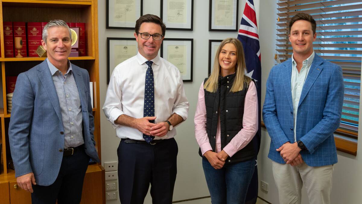 ARLF chief executive Matt Linnegar, Agriculture Minister David Littleproud with emerging leaders Jo Treasure and Oli Le Lievre.