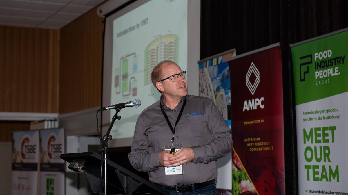 Syngineering managing director, Shane Matthews presenting VMT application systems at the 2021 Protein conference. 