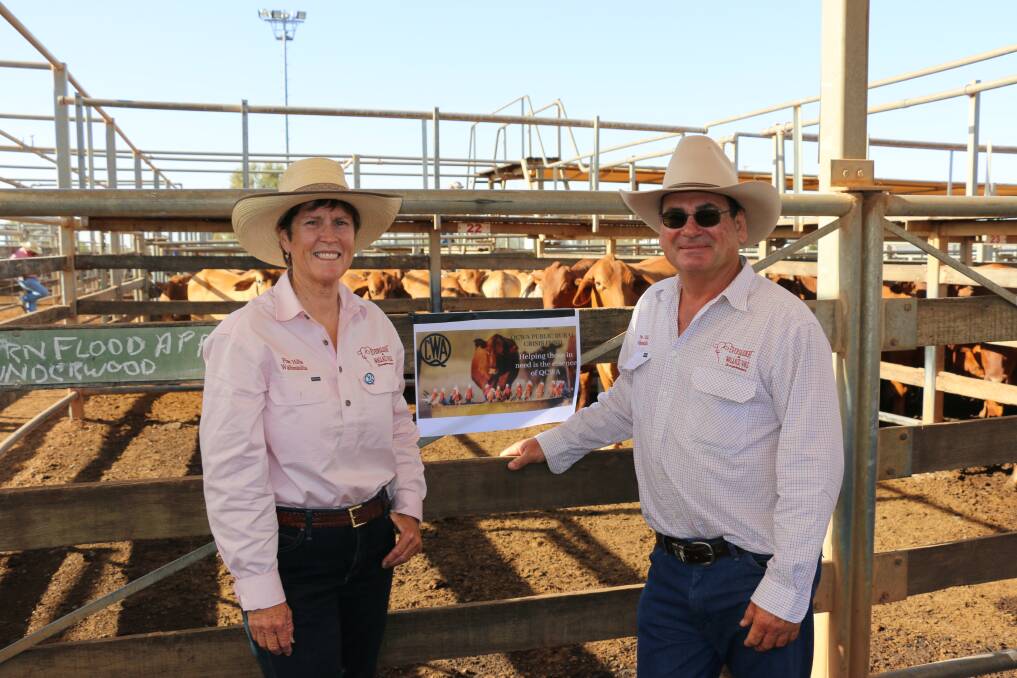 Roger and Jenny Underwood, Pine Hills, Wallumbilla donated two Droughtmaster cows with all proceeds going to the QCWA Public Crisis Fund. The cows made $3000 each. 
