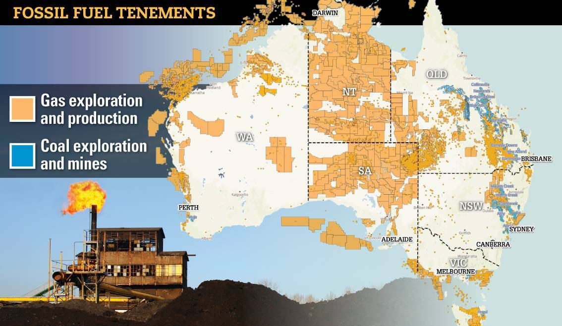 Gas and coal developments across Australia. 