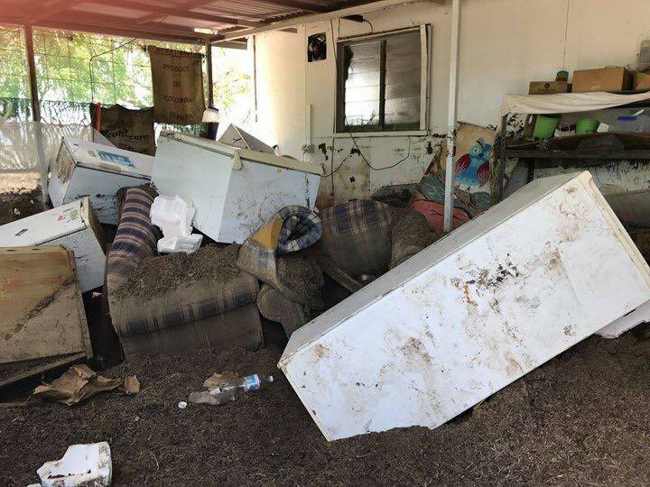 Just one example of the flooding aftermath in north west Queensland where the interior of a farm house resembles a disaster zone.. Photo: Blaze Aid