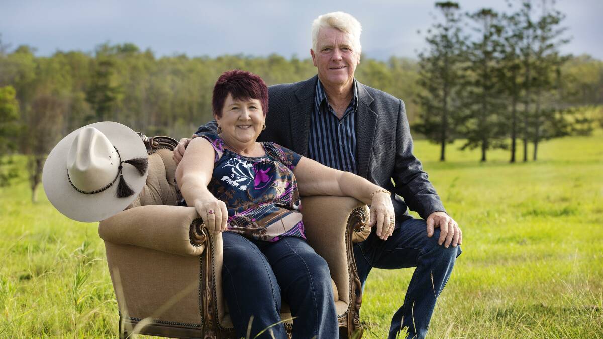 Childhood Sweethearts: Lola and with her husband Dennis "Dan" Jackson of Stuzview Brangus stud, Owanyilla, Maryborough. While Lola passed away a fortnight before the sale, her family still attended in her honour.