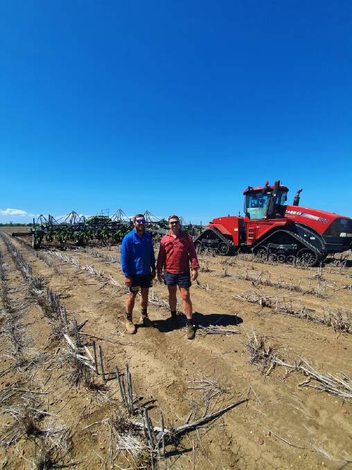 Fourth generation farmers and brothers Ashley and Matt Travers are taking a punt this season and planting 1850ha of chickpeas at their Boongulla property. 