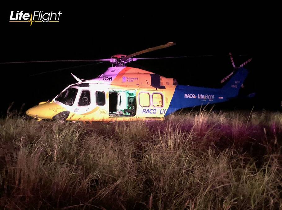 LifeFlight chopper crew airlifts injured horse rider to hospital. Photo: LifeFlight SGAS