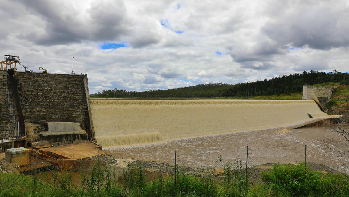 Spilling over: As of Tuesday February 8, Paradise Dam was sitting at 102 per cent capacity, storing over 170,000 mega litres. Photo: supplied 