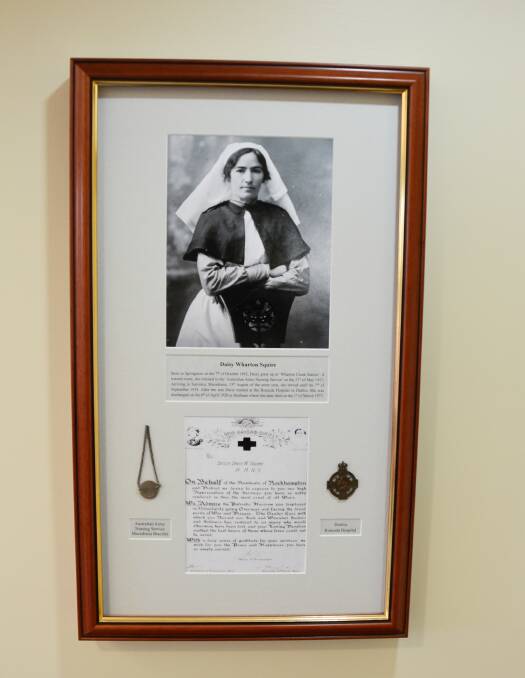 The Daisy Wharton Squire memorial plaque on display at the Springsure Hospital. Picture: Ben Harden 