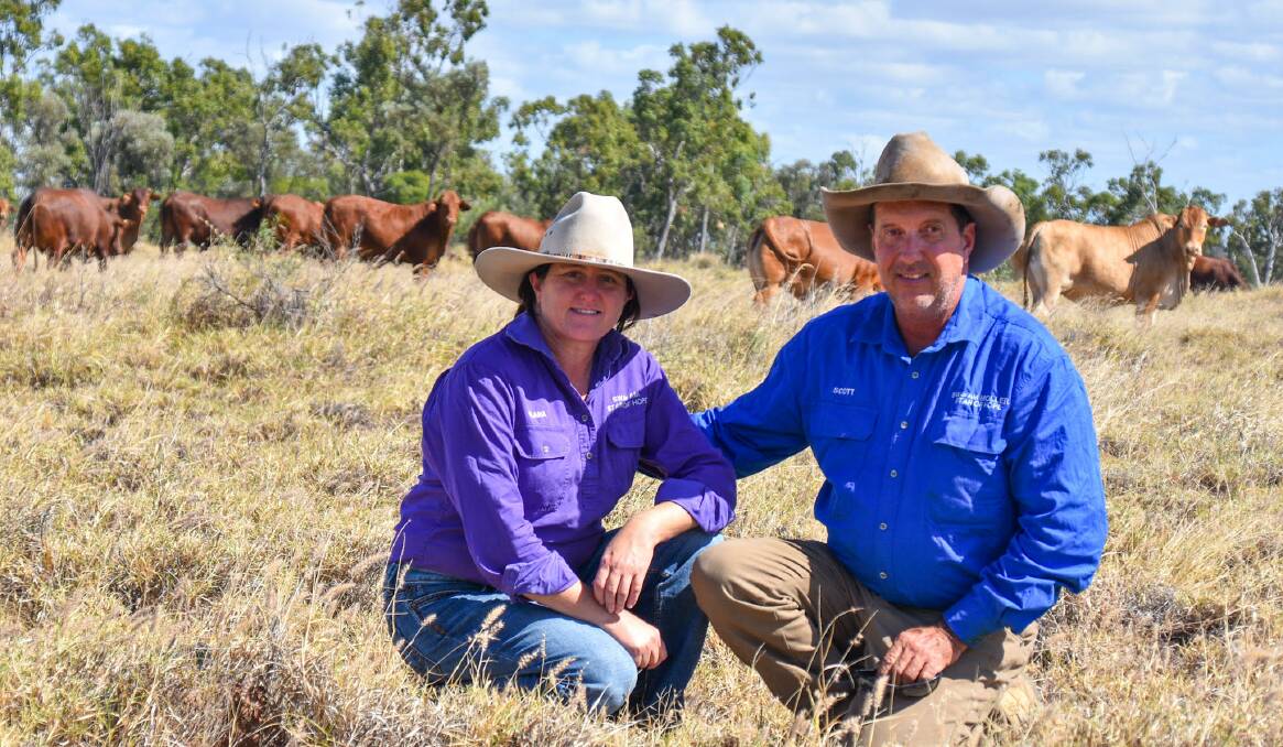Alana and Scott Moller at their breeding and fattening property, Star of Hope Station, Clermont. Pictures: Ben Harden 