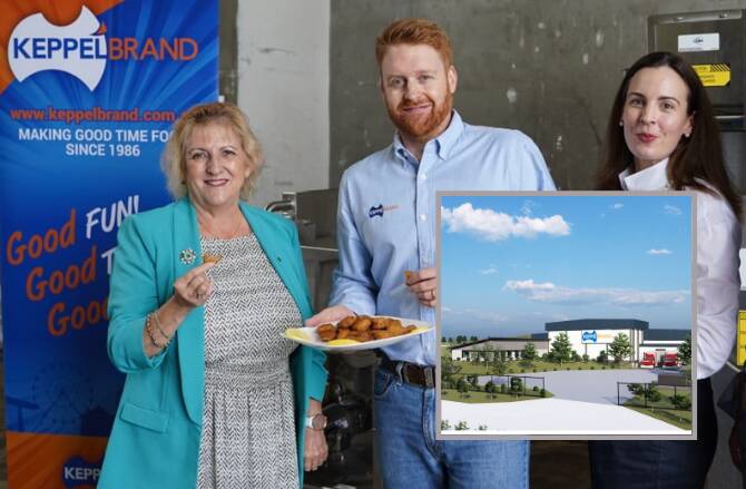 VALUE ADDING THE NORTH: Capricornia MP Michelle Landry with Keppel Brand directors Mark Davie and Kelly Newton taste testing the new beef products the facility will offer. Photos: Supplied