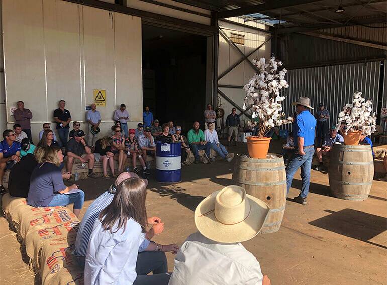 GROWING OPTIMISM : Around 100 cotton growers, family and industry supporters attended a cotton briefing at Kaban in early October. Photo: Cotton Australia 