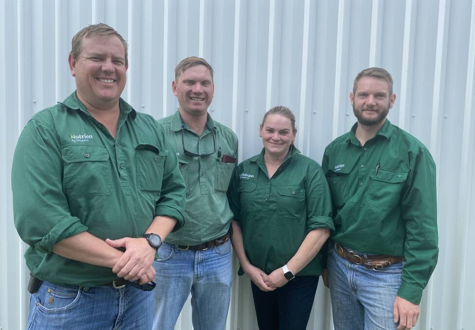 Nutrien Ag Solutions Clermont branch members: Anthony Lee, Cameron Fox, Janette Wars and Luke Rockliff.