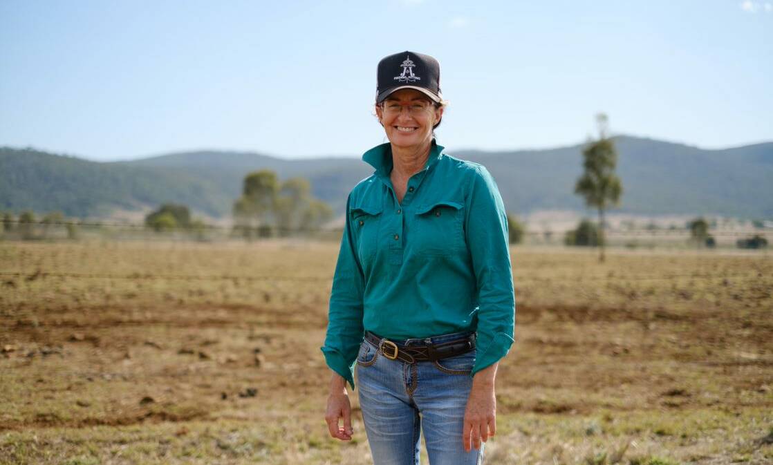Central Queensland grazier Julie Sheehan welcomed both a 22,500L water tank and water delivery to her property at Dalma, west of Rockhampton. Pictures: Finish