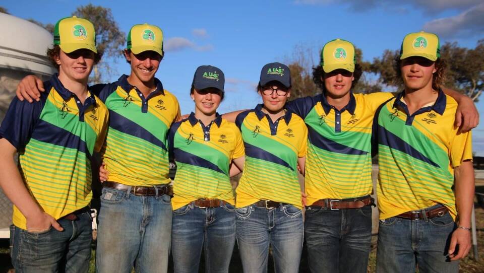 Of the eight Australian juniors to compete, six were from Queensland including Hunter French, Mace Edmistone, Lara French, Emily Bowden, Travis Betts, and Jett Sargood. Picture: Melinda Edmistone 