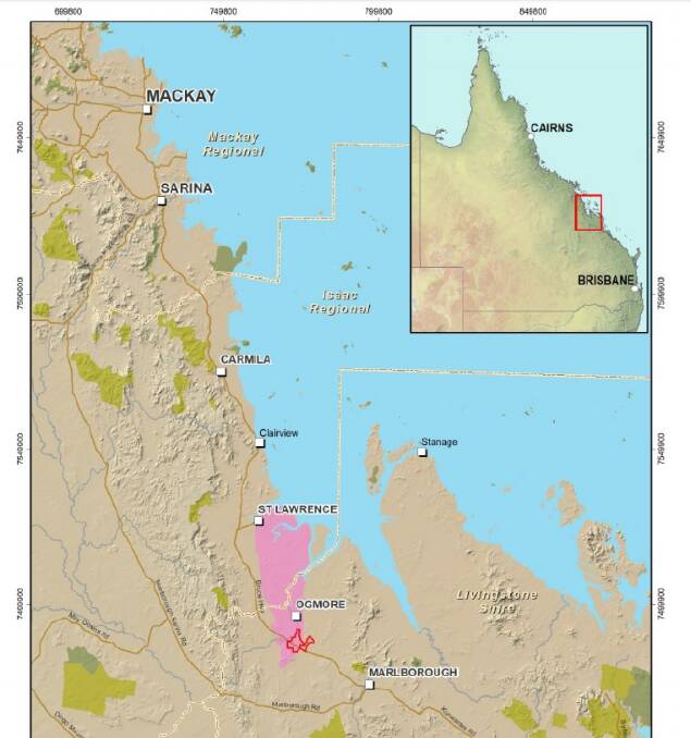 The proposed Coal mine project is located 10 kilometres from the Great Barrier Reef World Heritage Area. Map: EIS report.