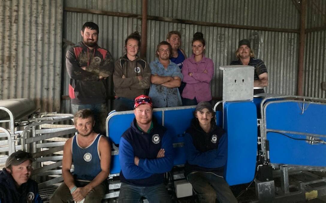 THE RIGHT STUFF: Andrew Shannon does a lot of contracting work and needed an efficient handler. The team includes (from back) Brendan Cooke, Cherae Smith, Rhys Butt, Brad Banks, Taylah Frost, Jake irving (front) George Gregory, Jared Holme, Brendan Madden and Riley Wilson.
