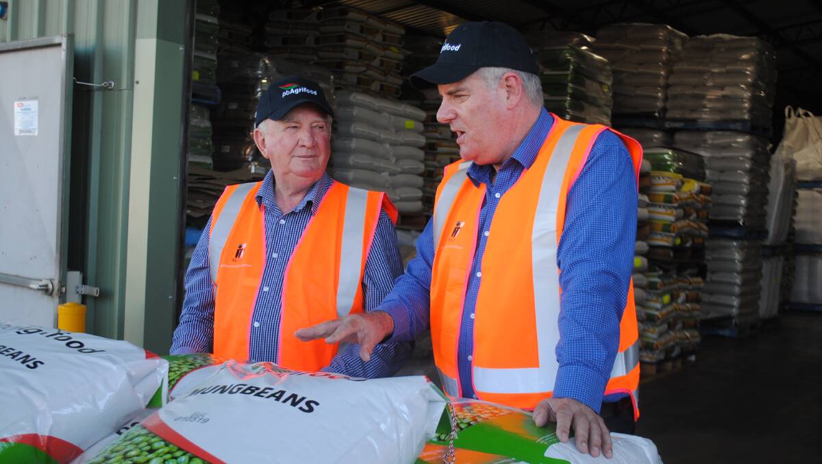 Agriculture minister Mark Furner with PB Agrifood managing director Peter Brodie. 