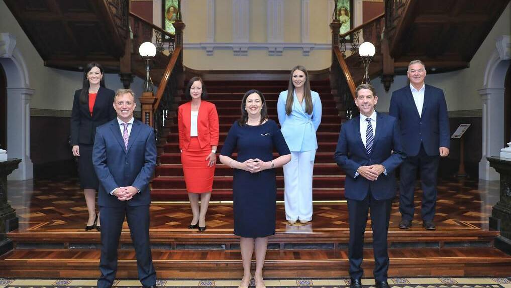 Premier Annastacia Palaszczuk with members of her cabinet.