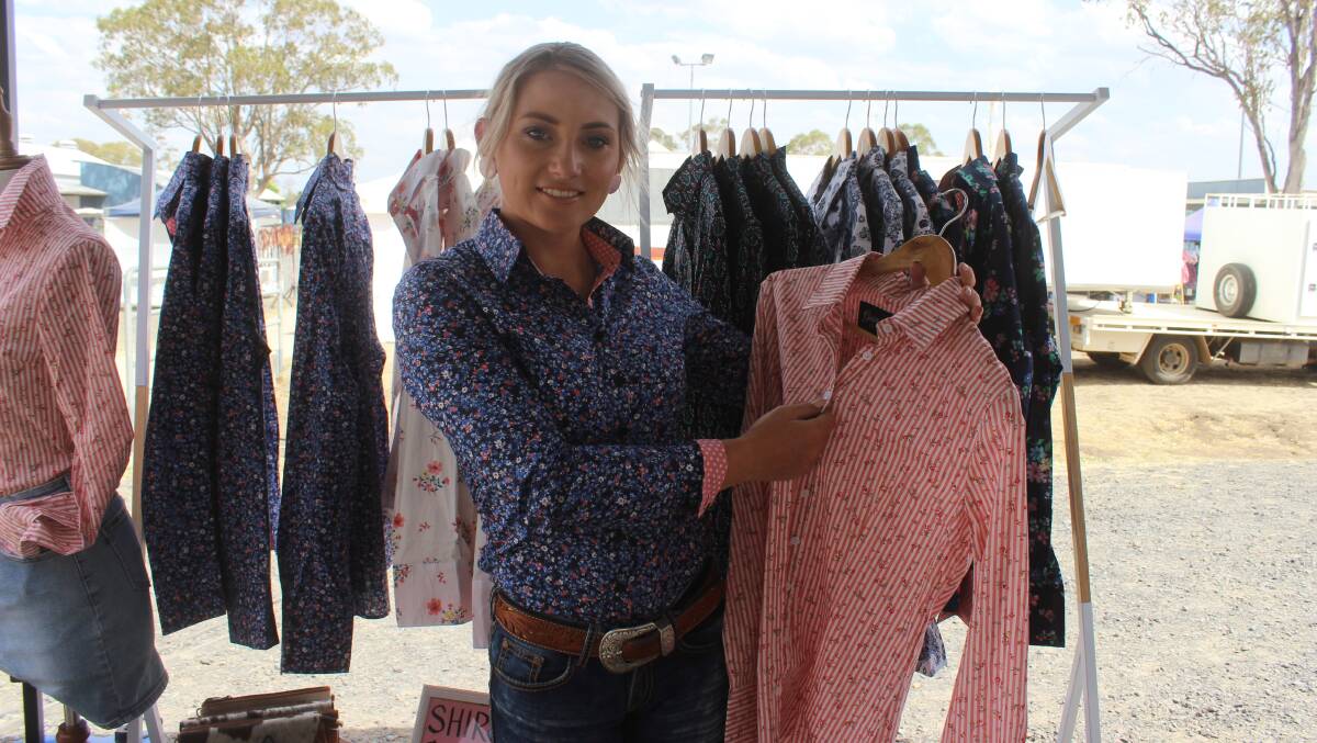 NEW VENTURE: Georgie Stower at the Dalby Stock Horse Sale with her label Georgia Lane Clothing. Picture: Helen Walker.