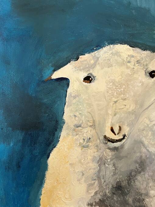 Winning entry from Eva Butler, 11, from Urana, NSW, "My pet sheep Oats"
