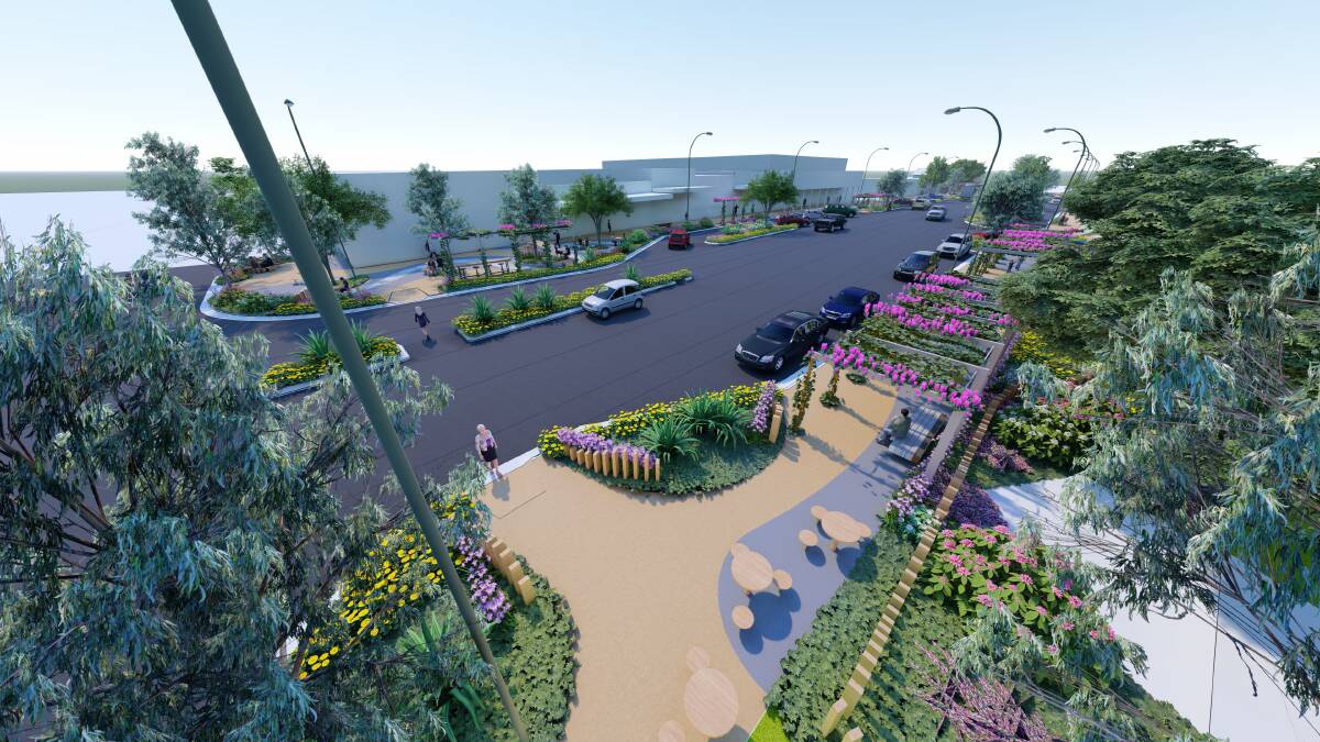An artist's impression for the Miles streetscape revitalisation project. 