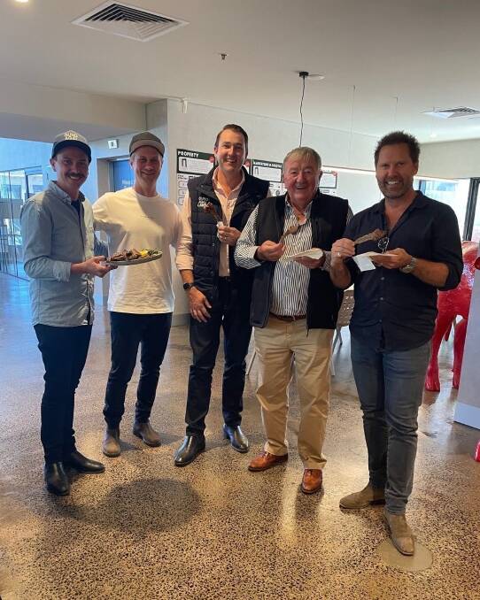 Grilld general manager of supply chain Hubert Houtrique, Grilld head of strategic sourcing Zoran Ristov, Gundagai Lamb CEO Will Barton, Gundagai Lamb former Co-CEO and board member Bill Barton and Grilld founder and managing director Simon Crowe.
