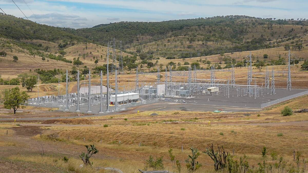 The completed substation that will connect the Coopers Gap wind farm to the power grid. 