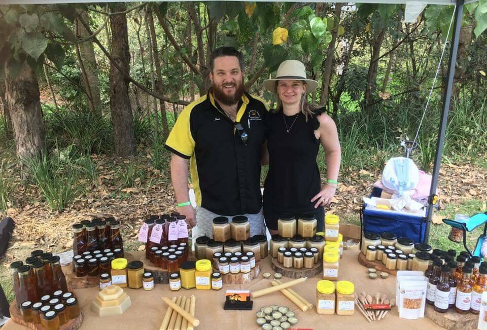 Jason and Natasha Roebig with their Bee All Natural products. Photo supplied