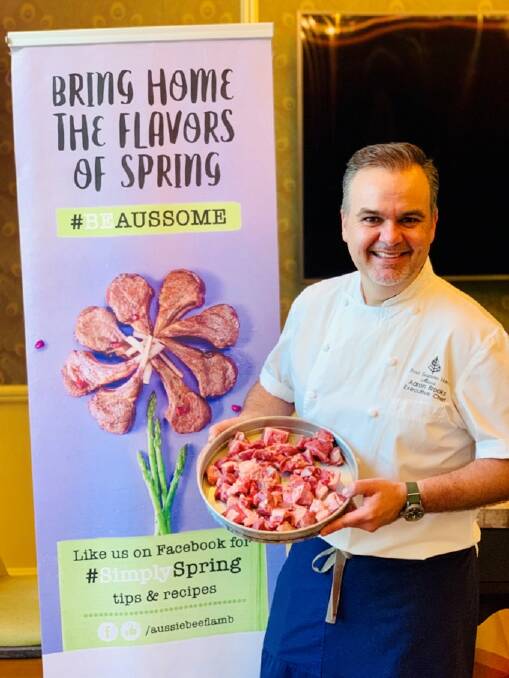 Four Seasons Miami executive chef Aaron Brooks ran a cooking class tying in with the Simply Spring Lamb campaign. 